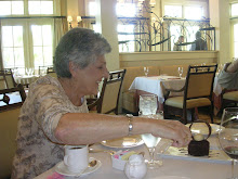 Geri serving dessert