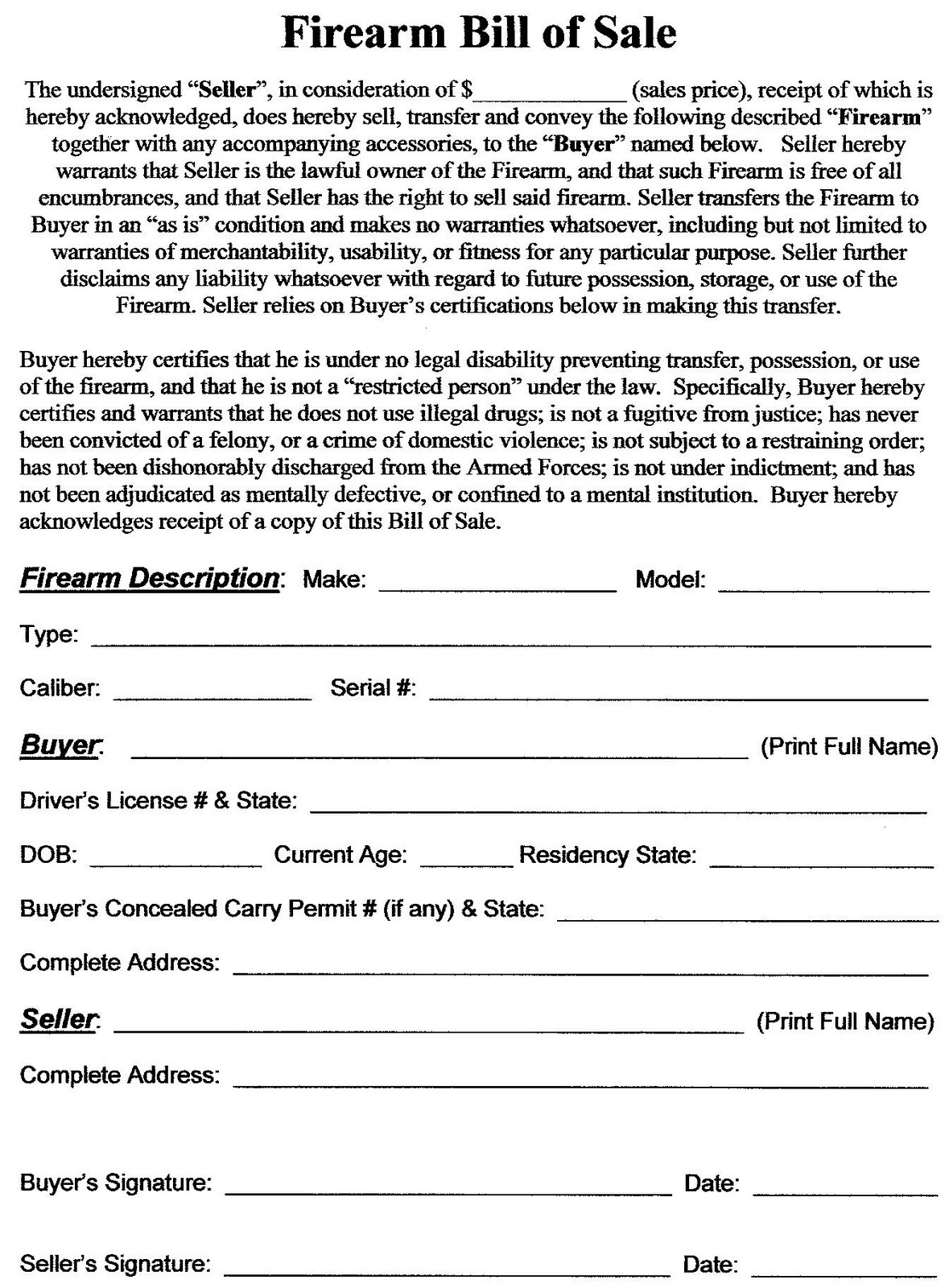 Utah Concealed Carry Permit Sample Firearm Bill Of Sale Utah Concealed Carry Permit Sample Firearm Bill Of Sale