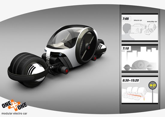 one modular electro car 3d design concept