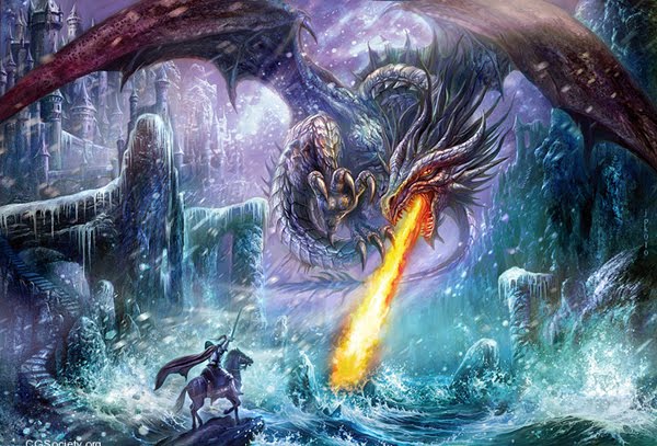 Stormy Cliffs dragon artwork
