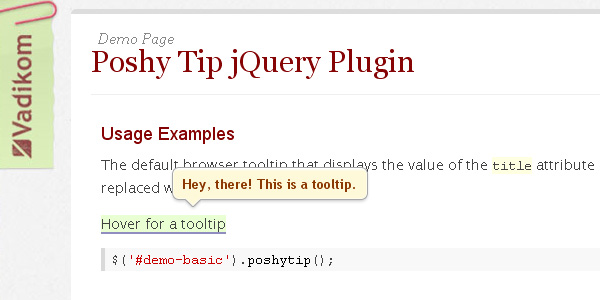 jQuery Plugin for Stylish Tooltips