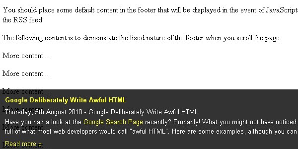 jQuery Constant Footer