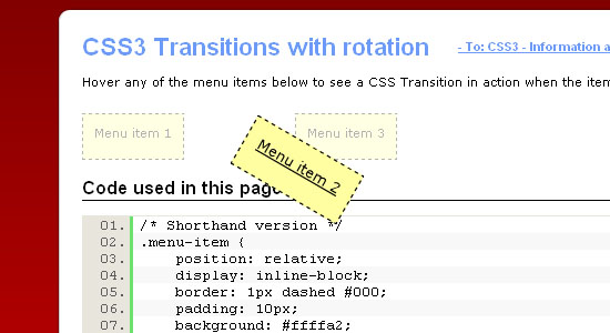 Using CSS3 Transitions to create rich effects