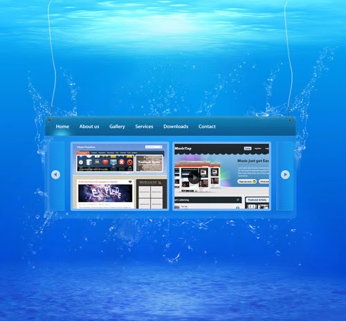 Underwater Content Box Design in Photoshop
