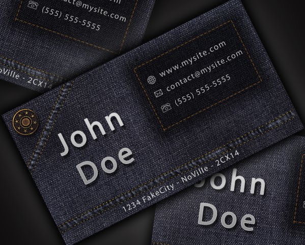 Design a cool and original jeans style Business Card in Photoshop