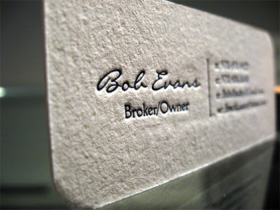 Clean White Letterpress Business Cards