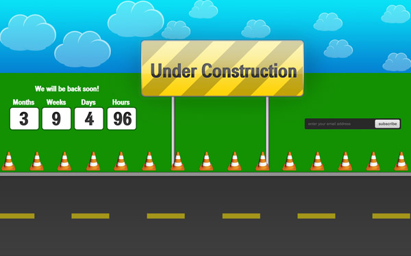 Grunge Under Construction Splash Page Free