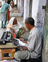 Escritor de cartas indiano