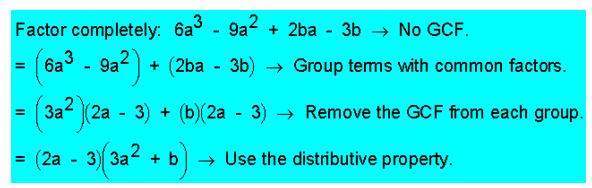 Factor by grouping | Online Math Homework Help