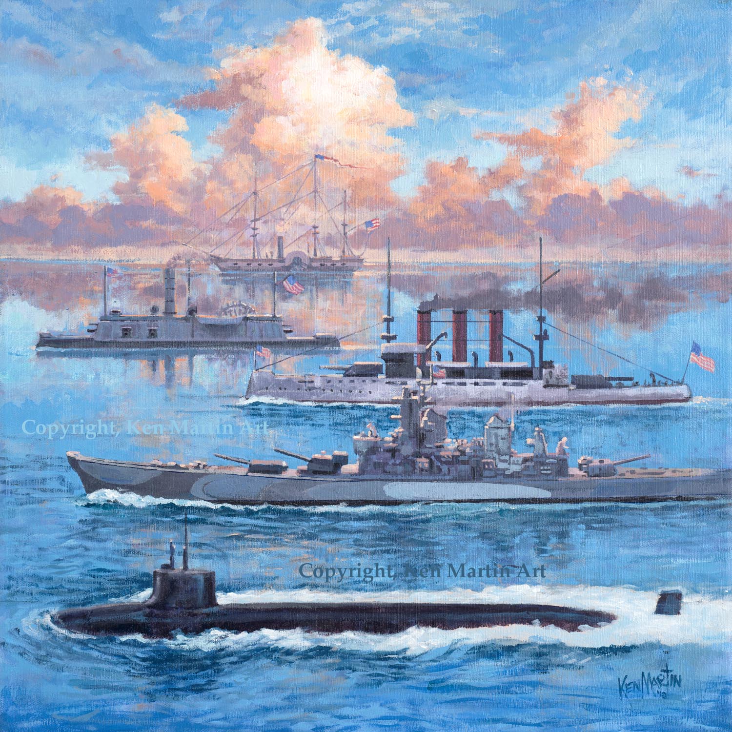 Art by Ken Martin USS Missouri Submarine Painting and Press Release