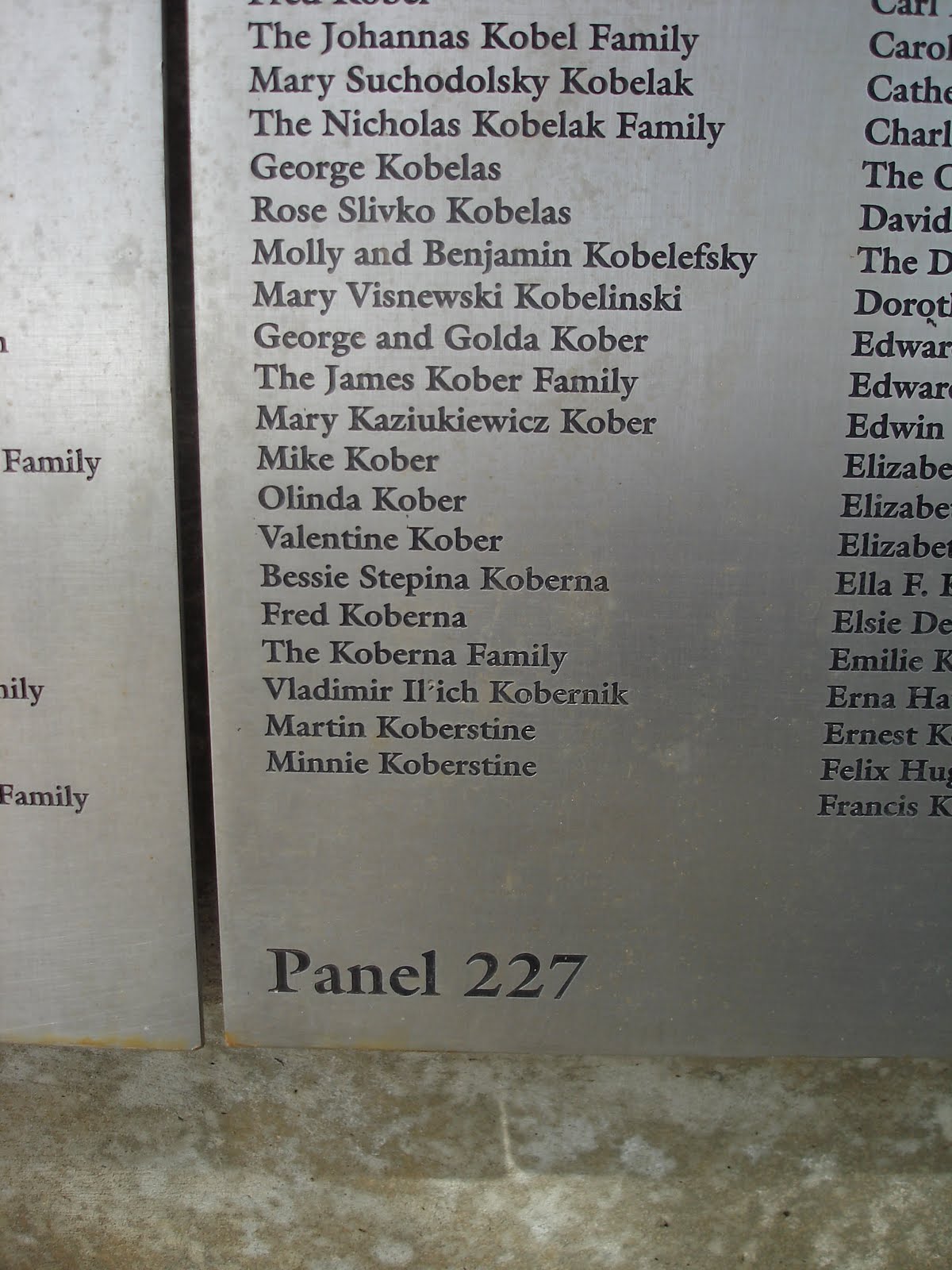 The Koberstein Families The "Wall of Honor" on Ellis Island
