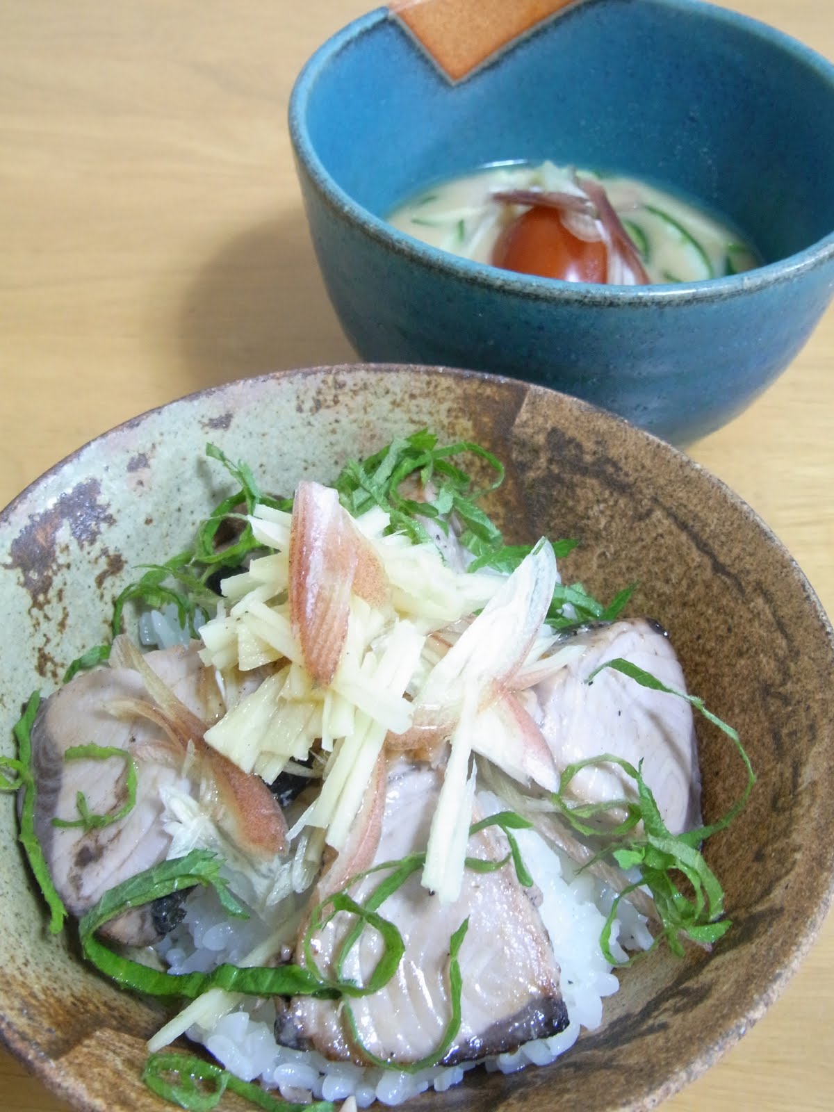Saffron and Lemons Bonito bowl with Japanese aromatics and chilled