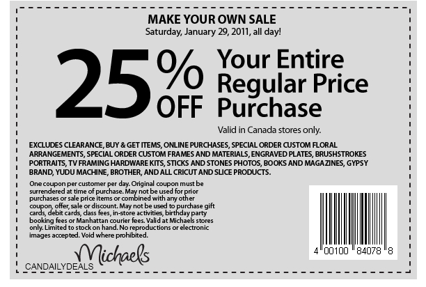 Canadian Daily Deals: Michaels Canada: 25% Off Entire Purchase ...