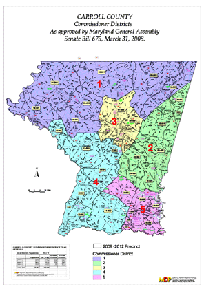 county carroll maryland districts commissioners md senate bill commissioner