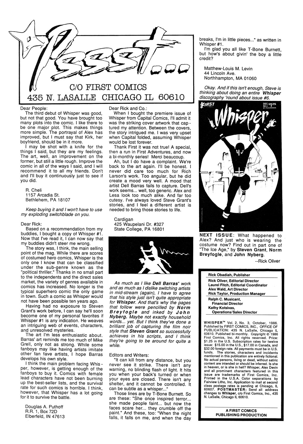 Read online Whisper (1986) comic -  Issue #3 - 2