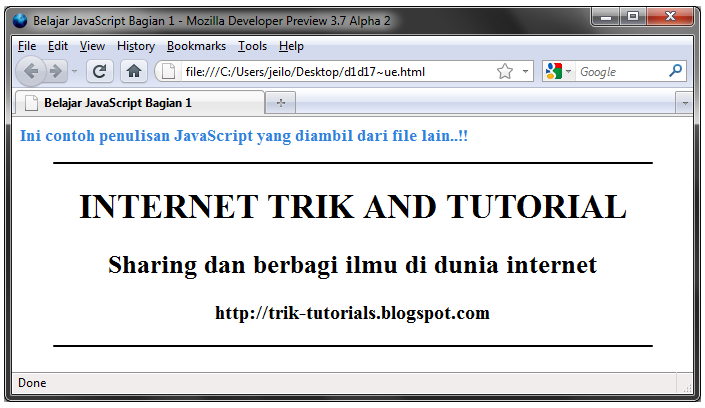 Belajar Java Script da Kumpulan script ~ gOOGLinG...