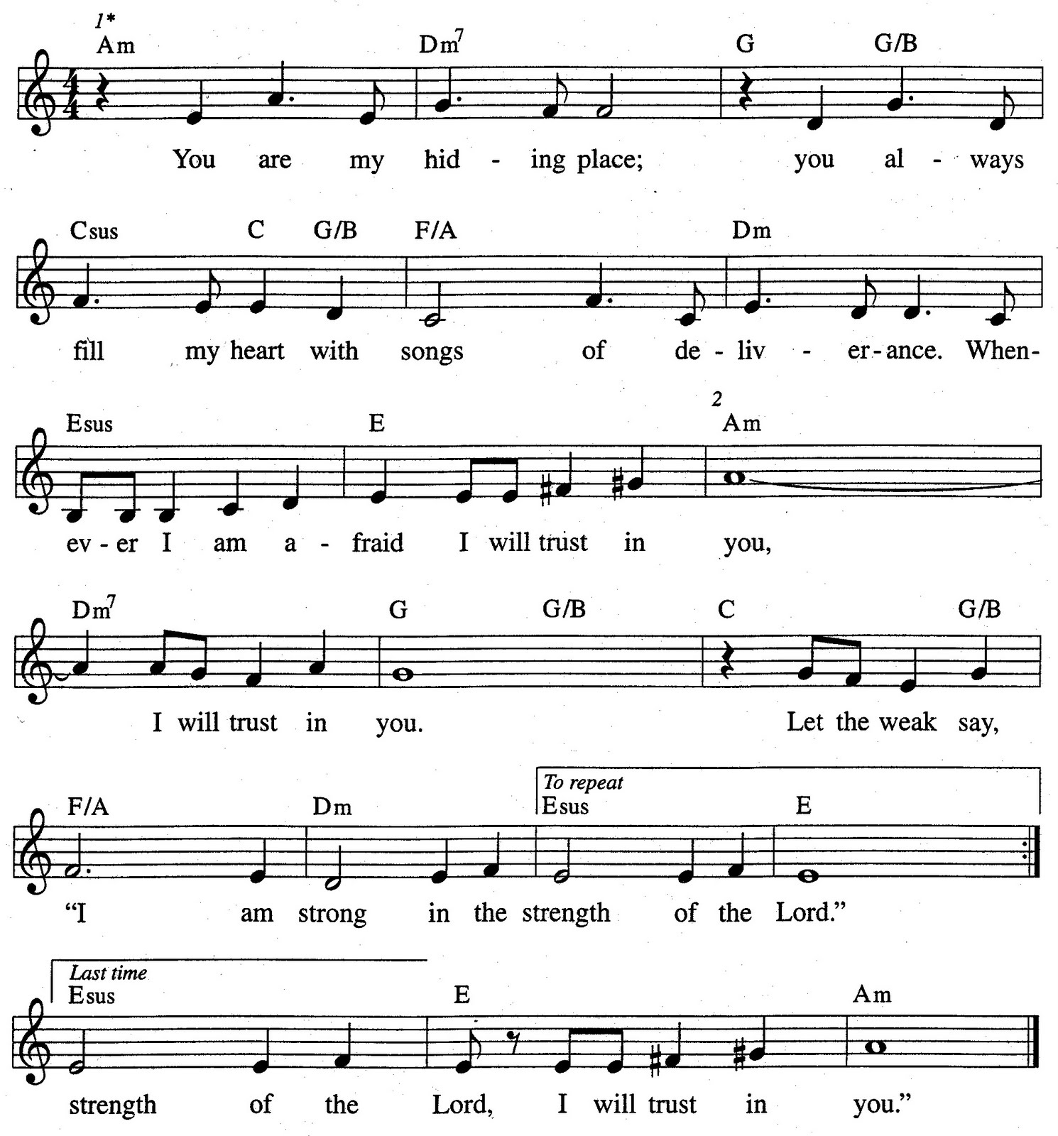 Pastor Dan's Grace Notes Opening Litany Psalm 32 You are my hiding place