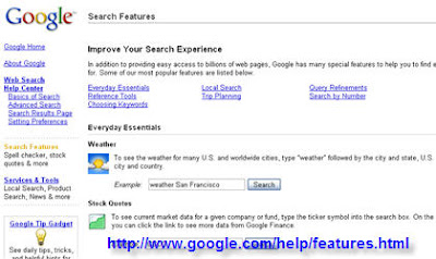 Google Feature Page