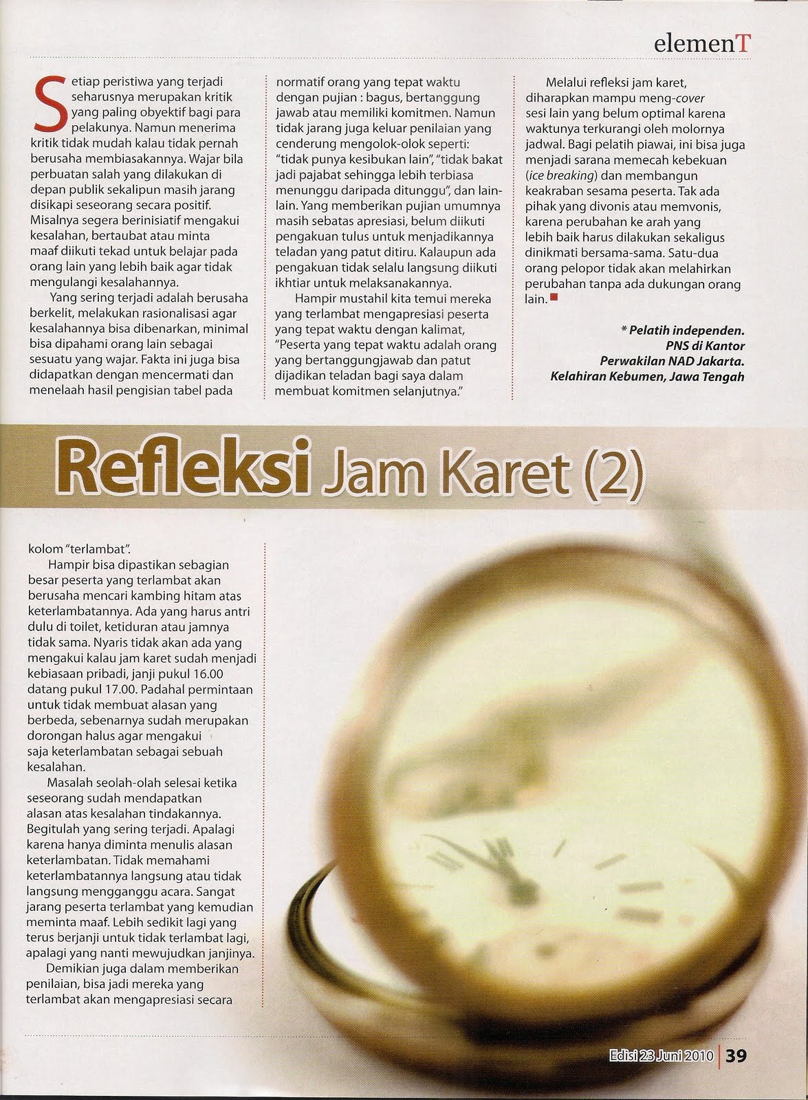 Achmad Marzoeki (Kang Juki) Refleksi Jam Karet (2)