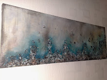 Abstract Art - mixed media - teal