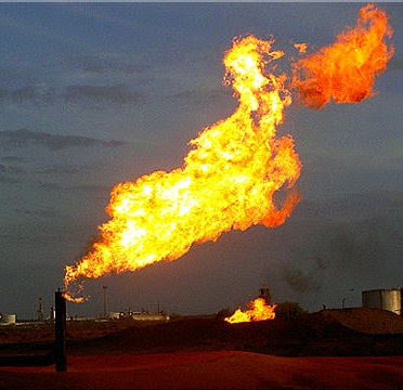 Photo of Natural Gas burning off at oil field