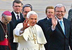 Ratzinger waving to people