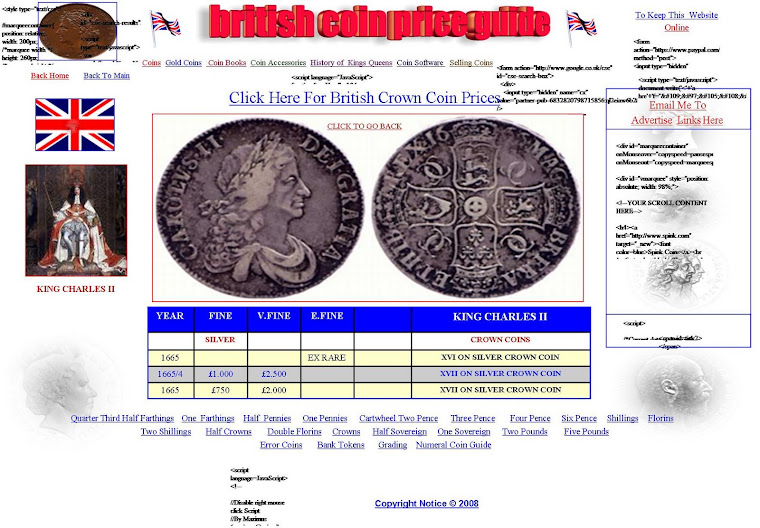 crown british coin price guide