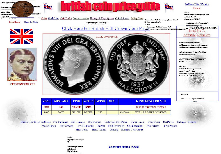 1937 half crown coin price guide