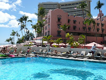 pool at outrigger waikiki with view of royal hawaiian