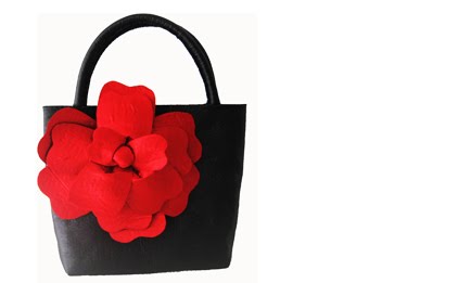 flor raso handbag rojo