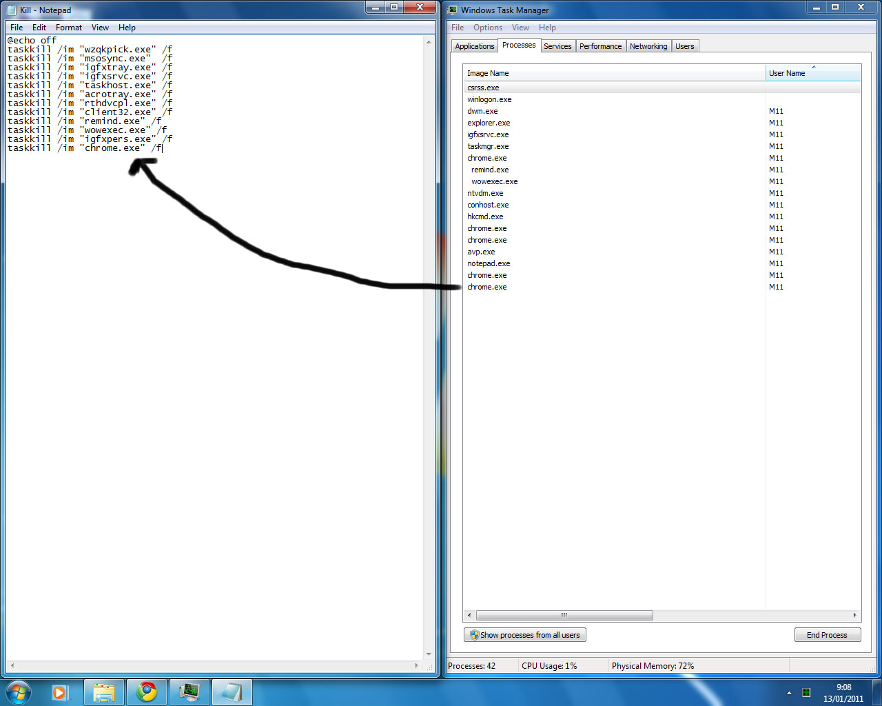 Aku Nak Belajar Kill Process Dengan Hanya Single Click
