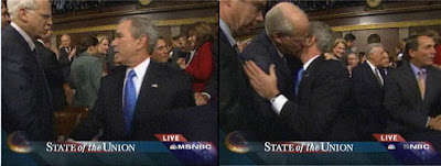 The Bush - Rep Chris Shays SOTU kiss