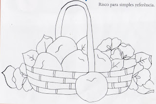 desenho de cesta com maças e amor perfeito