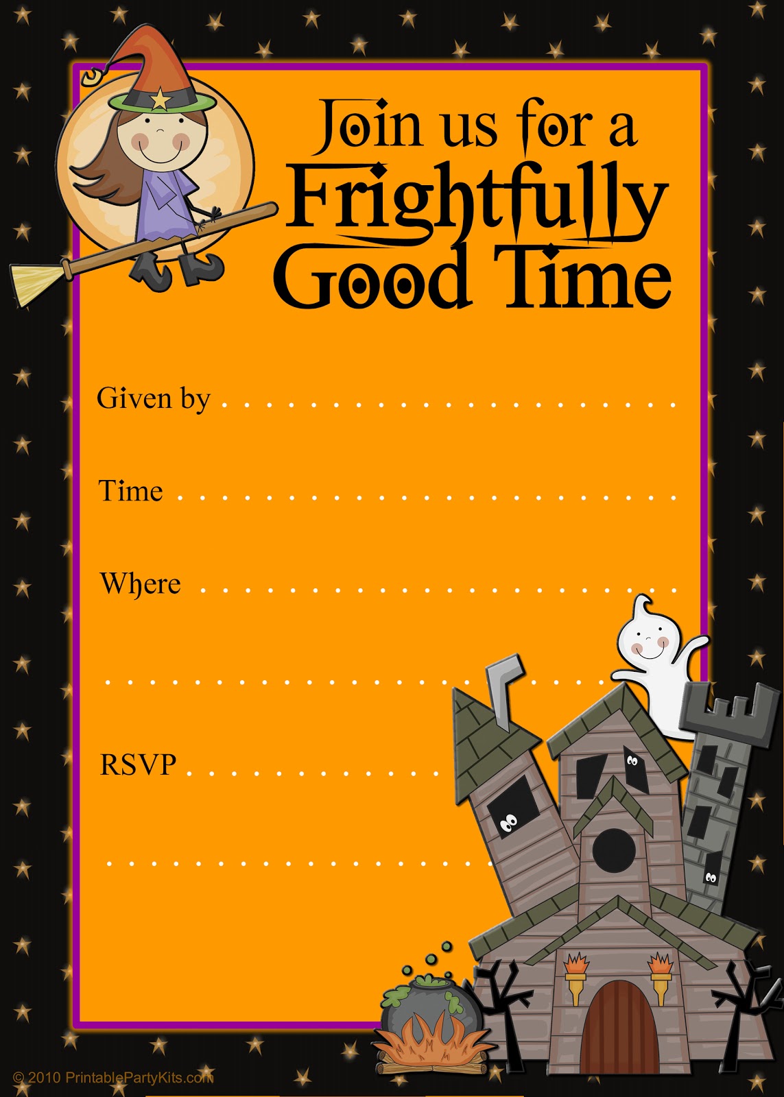 Free Printable Party Invitations Printable Good Witch Halloween Party Invite
