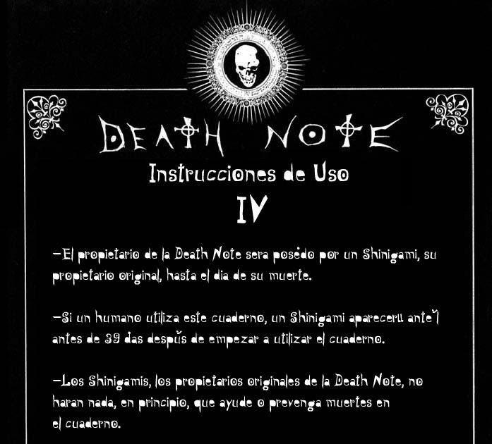KIRA DEATH NOTE, 4ª Y 5ª REGLA