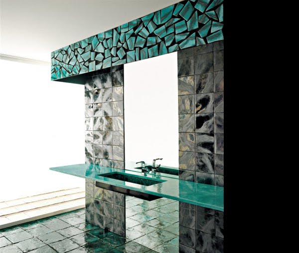 Aquatic Ceramic Bathroom Style from Franco Pecchioli