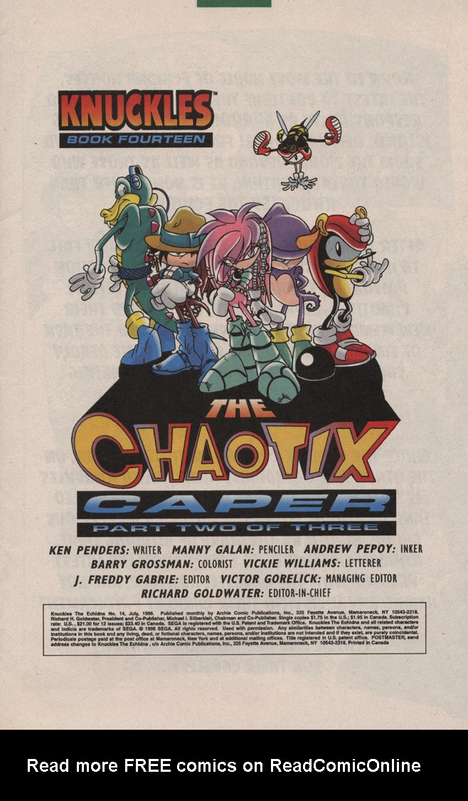 Read online Knuckles the Echidna comic -  Issue #14 - 3