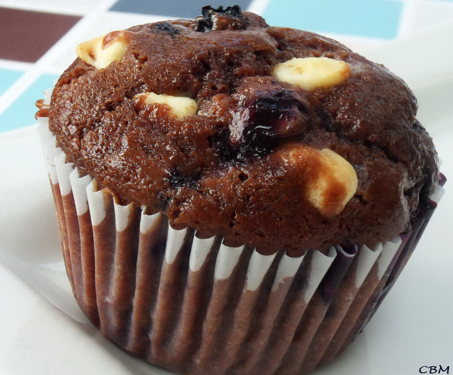 Dans La Cuisine De Blanc Manger Muffins Double Chocolat Et Bleuets