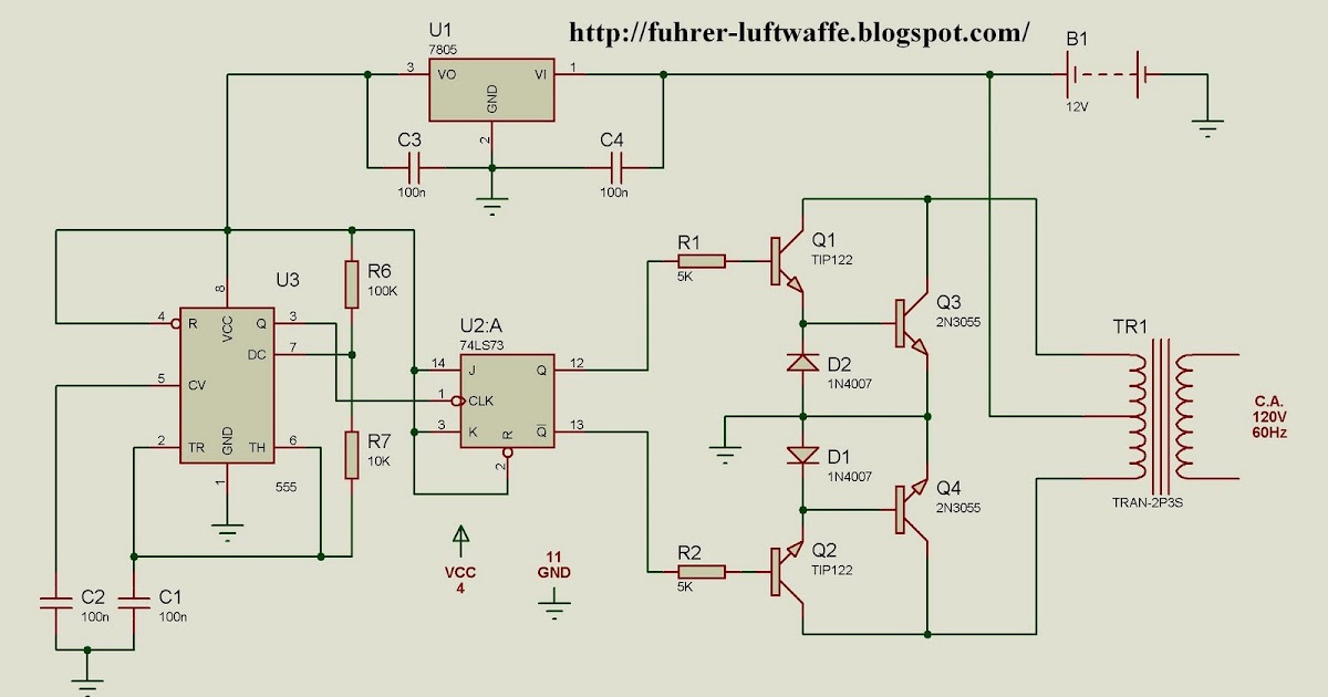PROYECTOS ELECTRONICOS Diseños de Inversores 12V C.D. a 120V C.A.
