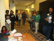 Youth waiting to enter the workshop