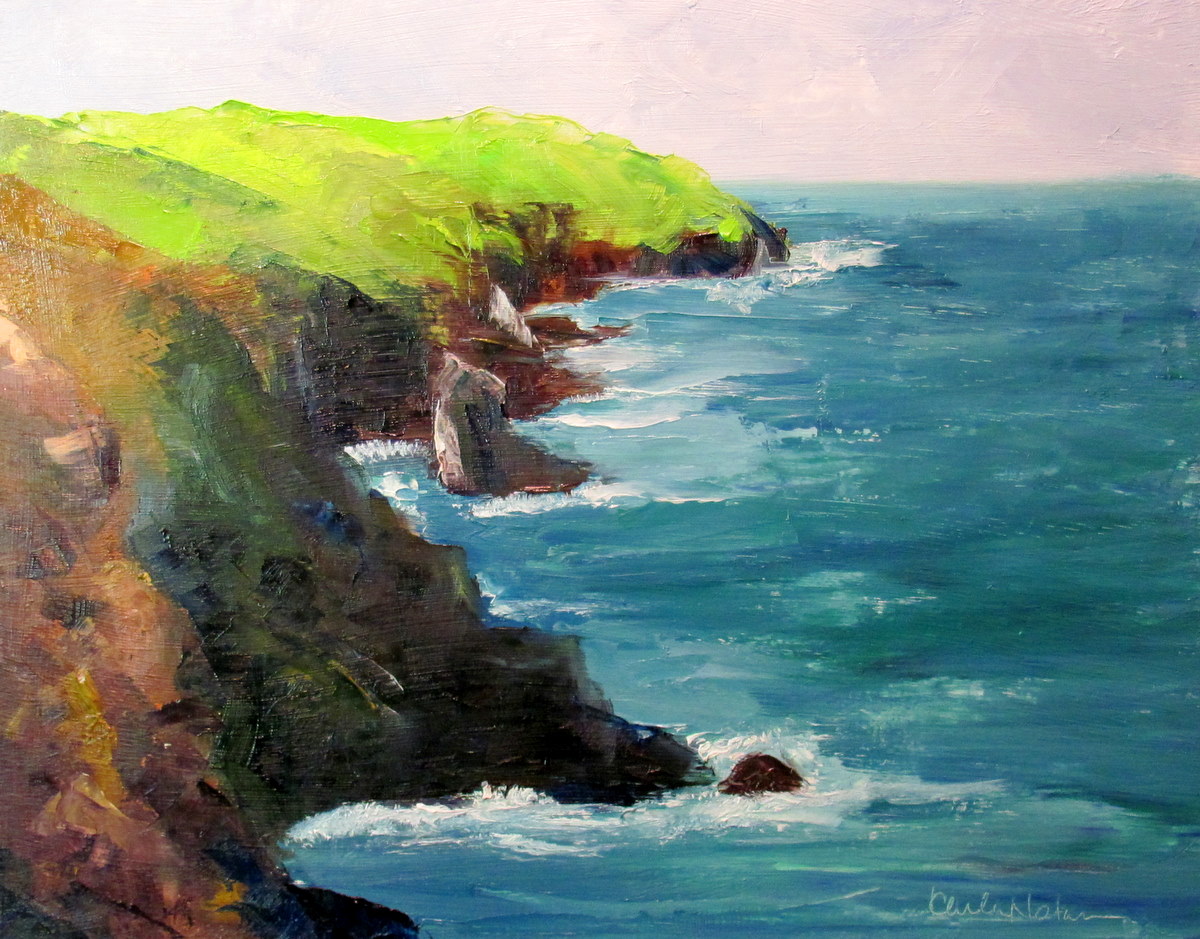 Palette Knife Painters, International "Cliffs at Dingle, Ireland", by