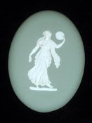 Wedgwood Wall Plaque White On Green