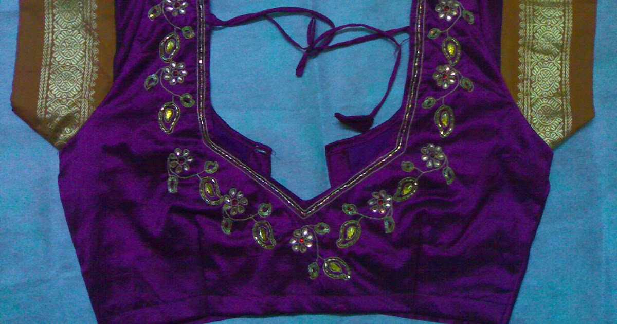 aari work blouse neck design
