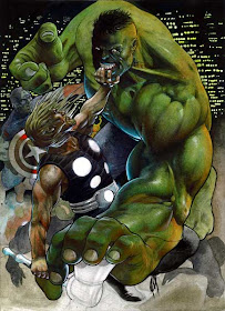 Hulk vs Thor by Arturo Lozzi