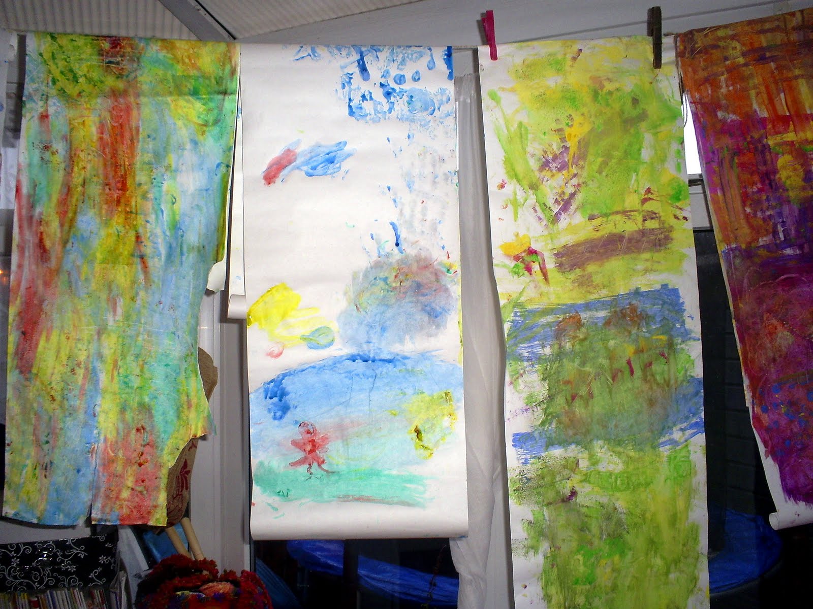 love of collage finger painting and sponge painting