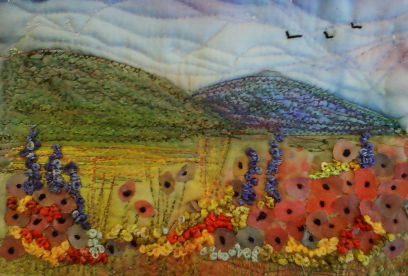 love of collage Dreams of the countryside fabric landscape