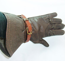 PRADA VINTAGE Gauntlet Glove in Luxurious Brown Leather with Buckle Strap