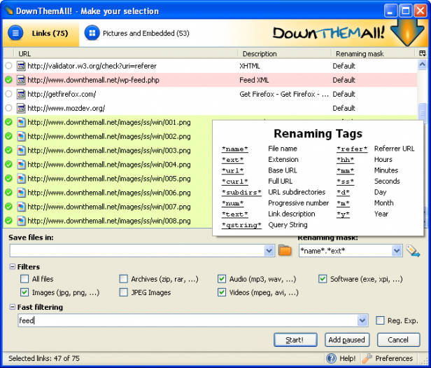 DownThemAll Download Manager