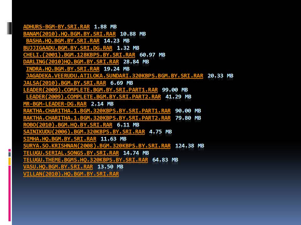 SRAVAN's popcorn..!! " TELUGU MOVIE " Background Scores..!!