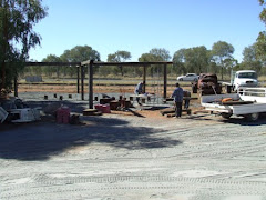 gang working on pergola at national transport museum